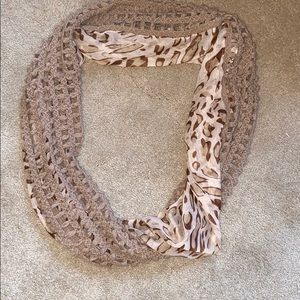 Brown cheetah infinity scarf